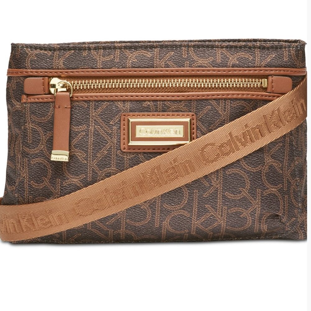 Calvin Klein Belfast Brown/Tan Nylon Small Crossbody Belt Bag